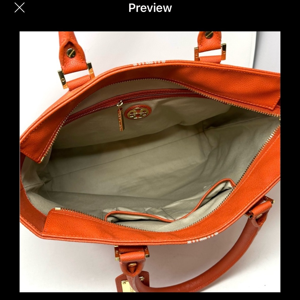 Tory Burch 797 Madison AV. New York Vibrant Orange Tote - Picture 12 of 13